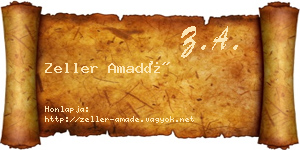 Zeller Amadé névjegykártya